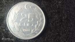 TÜRKİYE-1986-ALÜMİNYUM--       25     LİRA           XF - Turquia