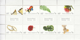 2010 New Zealand Personalised Stamps Wine Flora Teddy Bear Miniature Sheet Of 8 MNH @ BELOW FACE VALUE - Unused Stamps