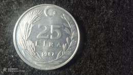 TÜRKİYE-1987-ALÜMİNYUM--       25     LİRA           XF - Turkey