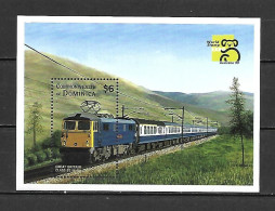 Dominica 1999 Diesel And Electric Trains - International Stamp Exhibition Australia 99 MS #2 MNH - Dominica (1978-...)