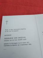 Doodsprentje Godelieve Van Ongeval / Wortegem 29/3/1911 Hamme 5/9/1994 ( Albert Joos ) - Religion & Esotérisme