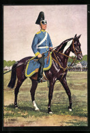 Künstler-AK O. Merte: Dragoner-Regiment Von Bredow Nr. 4, Ausritt In Blauer Uniform  - Mertè, O.