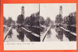 32447 / ⭐ ♥️ Curiosité-Erreur Impression-ULRECHL Pour UTRECHT Hollande Vieux Canal STEREO 1910s Nederland Holland LEVY 3 - Utrecht