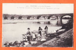 32294 / ⭐ MOULINS 03-Allier Le Pont Ingénieur REGEMORTES Lavandières Blanchisseuses Table Linge Brouette V.D.C 3400 - Moulins