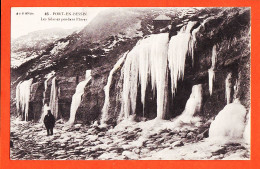 32286 / ⭐ PORT-EN-BESSIN 14-Calvados Les Falaises Pendant L' Hiver Cascade De Glace 1915 A D 99bis DUBOSQ Commes  - Port-en-Bessin-Huppain