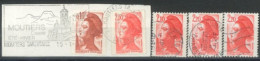 FRANCE - 1982/85, LIBERTY STAMPS WITH NICE POSTAL FRANKING, USED. - Usados