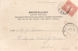 Kleinrond Giessen Nieuwkerk 1903 Verzonden Naar Meerkerk - Lettres & Documents