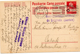 SERBIE-SUISSE.1917.E.P.CROIX-ROUGE SERBE. GENEVE (SUISSE). POUR  CACAK (SERBIE). CENSURE  - Serbien