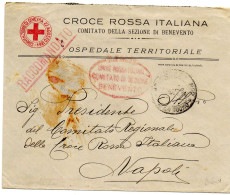 ITALIE. 1916.."OSPEDALE TERRITORIALE DI BENEVENTO" POUR NAPOLI. - Marcofilía