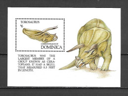 Dominica 1992 Prehistoric Animals - Dinosaurs MS #1 MNH - Prehistorics