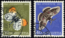 SCHWEIZ BUNDESPOST 564/5 O, 1951, 30 Und 40 C. Schmetterlinge, 2 Prachtwerte, Mi. 27.- - Usados
