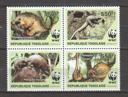 Togo 2010 Mi 3454-3457 In Block Of 4 MNH WWF - PANGOLIN - Ungebraucht