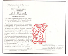 DP De Bolck Emiel ° Stekene 1873 † 1956 X Leonie Geerinck - Devotion Images