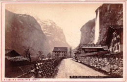 Suisse - PHOTO - FOTO ALBUMINE- Chutes Du Staubbach A Lauterbrunnen   - Photographe A.Gabler A Interlaken - Old (before 1900)