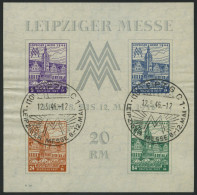 WEST-SACHSEN Bl. 5Xa O, 1956, Block Leipziger Messe, Wz. 1X, Type III, Sonderstempel, Leichte Papierwellungen, Pracht, M - Andere & Zonder Classificatie