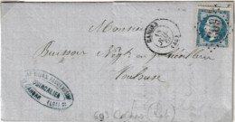 Lettre Cahors 1867 (( Lot )) - 1862 Napoleone III