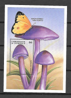 Dominica 1998 Mushrooms - Butterflies MS #1 MNH - Mushrooms