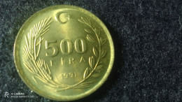 TÜRKİYE-1991--PİRİNÇ       500    LİRA           XF - Turkije