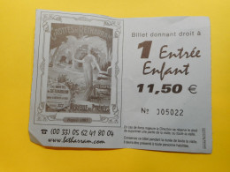 TICKET D'Entrée Enfant GROTTES DE BETHARRAM  65  Hautes Pyrénées    ( 21684 H ) - Biglietti D'ingresso