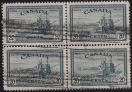 1946 Kanada ⵙ Mi:CA 238, Sn:CA 271, Yt:CA 222, Sg:CA 404, Combine Harvesting - Usados