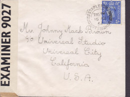 Great Britain STAPLEFORD Nottingham 1944 'Petite' Cover Brief UNIVERSAL STUDIO 'P.C.90' Label OPENED BY EXAMINER Censor - Storia Postale