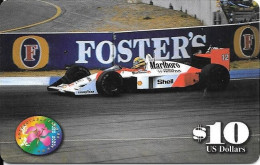 USA: Prepaid GEM International - Phonecard Exhibition 1996 Hong Kong, Formula 1 Foster's, Marlboro - Autres & Non Classés
