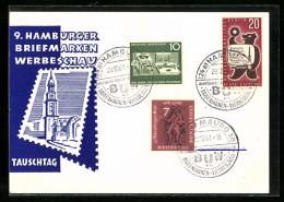 AK 9. Hamburger Briefmarken Werbeschau, Tauschtag  - Postzegels (afbeeldingen)