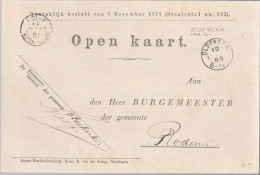 Kleinrond Oldekerk & Groningen 1889 Verzonden Naar Roden - Brieven En Documenten