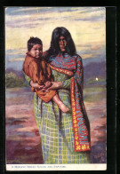 Künstler-AK A Mohave Indian Squaw And Papoose  - Indios De América Del Norte