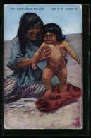 Künstler-AK Apache Mother And Child  - Indiani Dell'America Del Nord