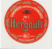 GG 483  / ETIQUETTE FROMAGE   CAMEMBERT  HERGAULT  LAITERIE DE MOULINEAUX   (SEINE MARITIME ) - Käse