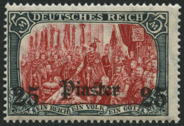 DP TÜRKEI 47b **, 1908, 25 Pia. Auf 5 M., Mit Wz., Karmin Quarzend, Postfrisch, Feinst, Mi. 100.- - Deutsche Post In Der Türkei