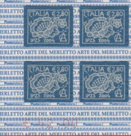 ITALIA - ITALY - ITALIE - 2004 - 4x 2,80€ Industria Del Merletto - Blocco Da 4 Esemplari - Nuovo - Al Facciale - 2001-10: Nieuw/plakker