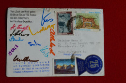 SP Card To Daimler Benz From 1978 Everest Expedition Signed Herrligkoffer + 9 Climbers Mountaineering Himalaya Escalade" - Sportifs