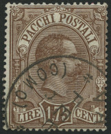 PAKETMARKEN Pa 6 O, 1884, 1.75 L. Dkl`braun, üblich Gezähnt Pracht, Mi. 100.- - Pacchi Postali