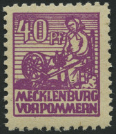 MECKLENBURG-VORPOMMERN 40yb **, 1946, 40 Pf. Violettpurpur, Pracht, Gepr. Kramp, Mi. 100.- - Andere & Zonder Classificatie