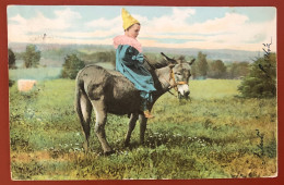 Little Girl Rides Pony - Postcard From The 1920s -1930s (c920) - Taferelen En Landschappen