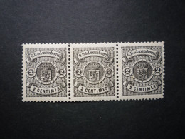 Luxemburg Luxembourg Armoiries 1880 Mi 38A **, Originalgummi, Im 3er-Streifen, RARR!! - 1859-1880 Armoiries