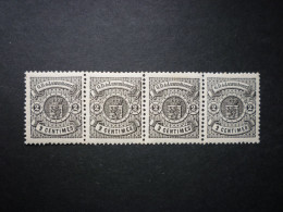 Luxemburg Luxembourg Armoiries 1880 Mi 38A **, Originalgummi, Im 4er-Streifen, RARR!! - 1859-1880 Wappen & Heraldik