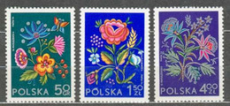 POLAND MNH ** 2151-2153 Broderie Région De Cracovie Lowicz Silésie Fleur Flower - Neufs