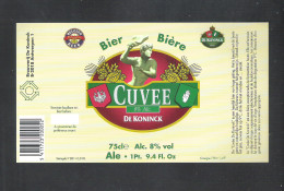 DE KONINCK -  CUVEE  - BROUWERIJ DE KONINCK - BIERETIKET  (BE 017) - Bier