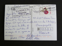 ESPAGNE SPAIN ESPANA AVEC YT 4038 DAHLIA FLORE FLEUR FLOWER BLUME - FLAMME LA JONQUERA GIRONA - LE BARCARES - Lettres & Documents