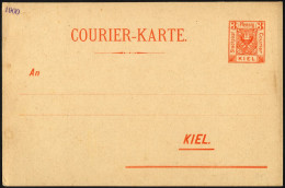 KIEL A P 28IIA BRIEF, COURIER: 1899, 3 Pf. Orange, Ohne Druckvermerk, Type II, 1900 Links Oben, Ungebraucht, Prachtkarte - Privatpost