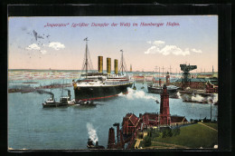 AK Hamburg, Dampfer Imperator Im Hafen  - Steamers