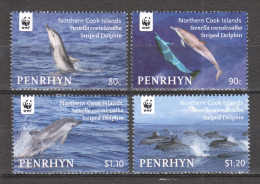 Penrhyn 2010 Mi 615-618 MNH WWF - DOLPHINS - Ungebraucht