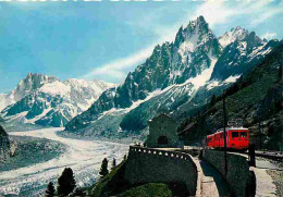 Trains - Le Train Du Montenvers - Chamonix - Mont Blanc - La Mer De Glace - Les Jorasses - Les Grands Charmes Depuis Le  - Eisenbahnen