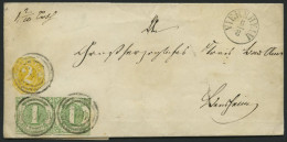 THURN Und TAXIS 41 Paar,GAA 13 BRIEF, 1865, 2 Kr. Gelb, Achteckig Geschnitten Mit Waagerechtem Paar 1 Kr. Gelblichgrün A - Covers & Documents