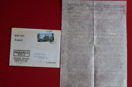 1977 Manaslu Expedition Cover + Letter Signed G. Lenser Himalaya Mountaineering Escalade Alpinisme - Sportspeople