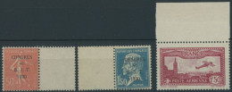 FRANKREICH 249-51 **, 1930, Arbeitsamt Und Flugpost, Postfrisch, 3 Prachtwerte, Mi. 73.- - Andere & Zonder Classificatie