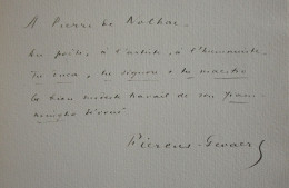 Magnifique Envoi D'Hippolyte FIERENS-GEVAERT à L'académicien Pierre De NOLHAC - Schriftsteller